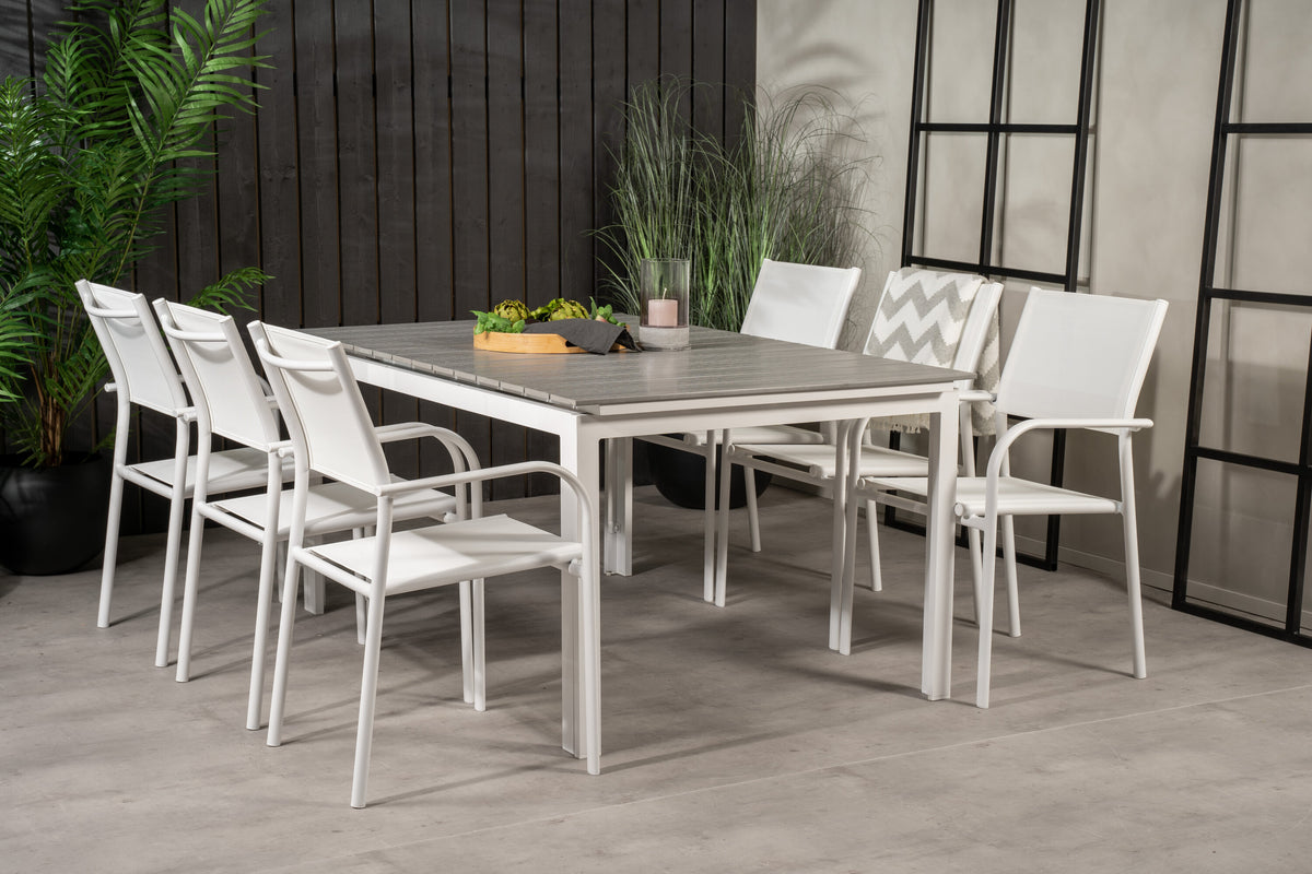 Levels Matbord med Santorini Stolarna – Bord: 75x160x100 Stol: 58x89x56