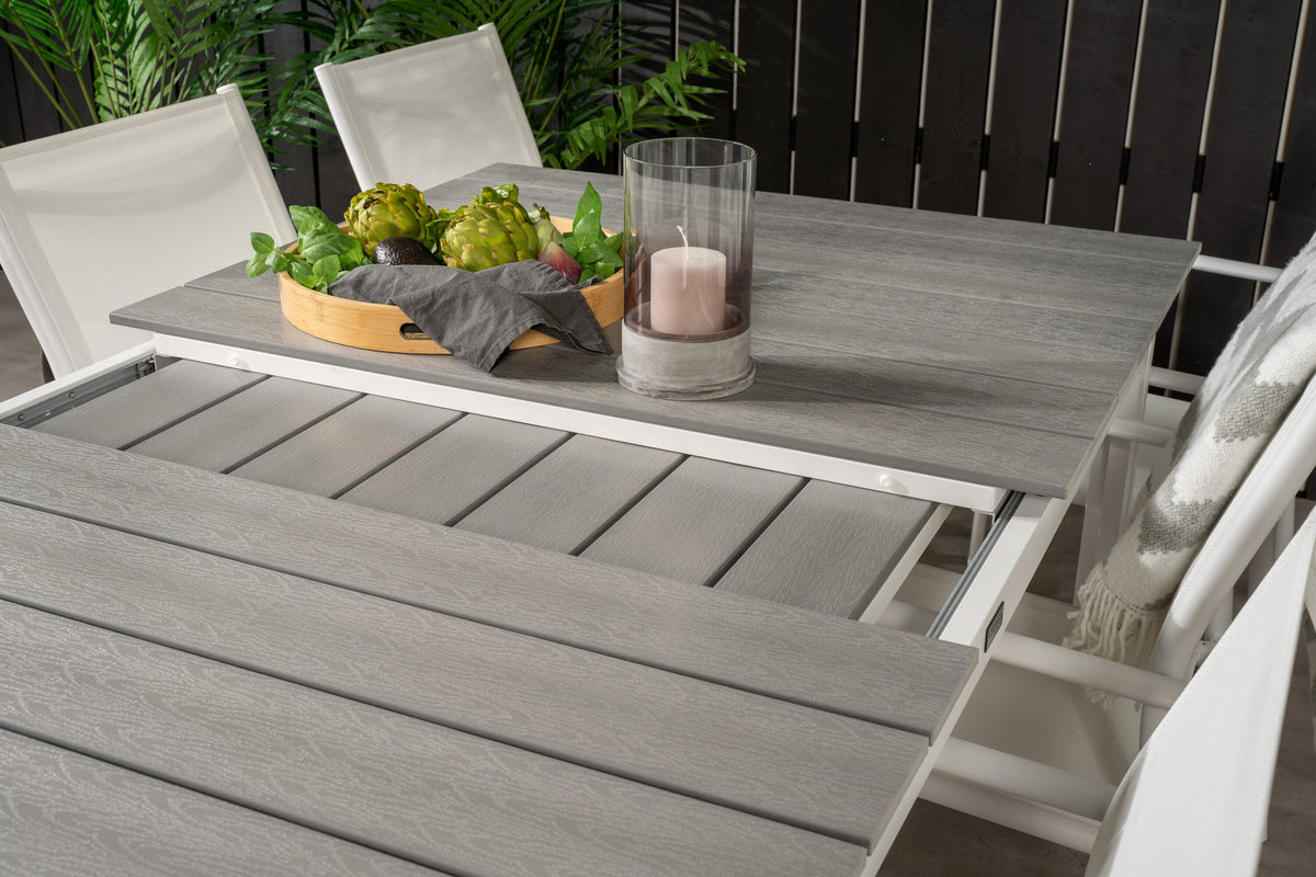 Levels Matbord med Santorini Stolarna – Bord: 75x160x100 Stol: 58x89x56