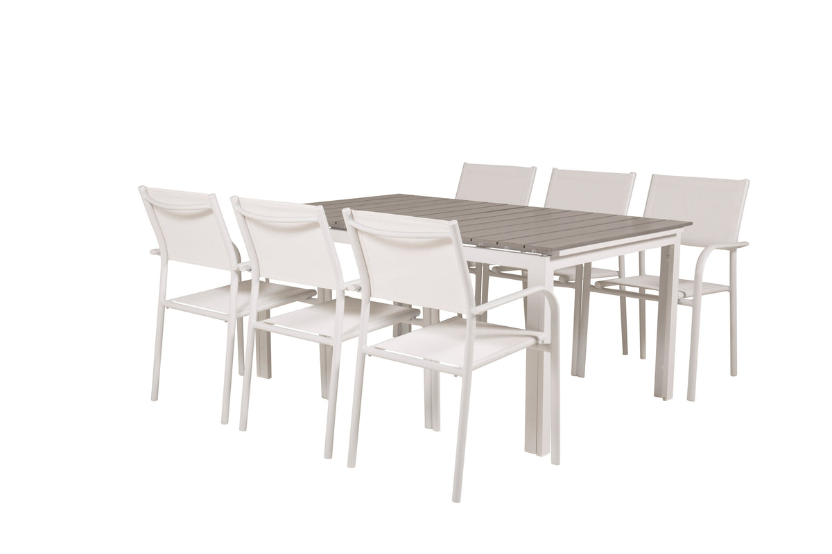 Levels Matbord med Santorini Stolarna – Bord: 75x160x100 Stol: 58x89x56