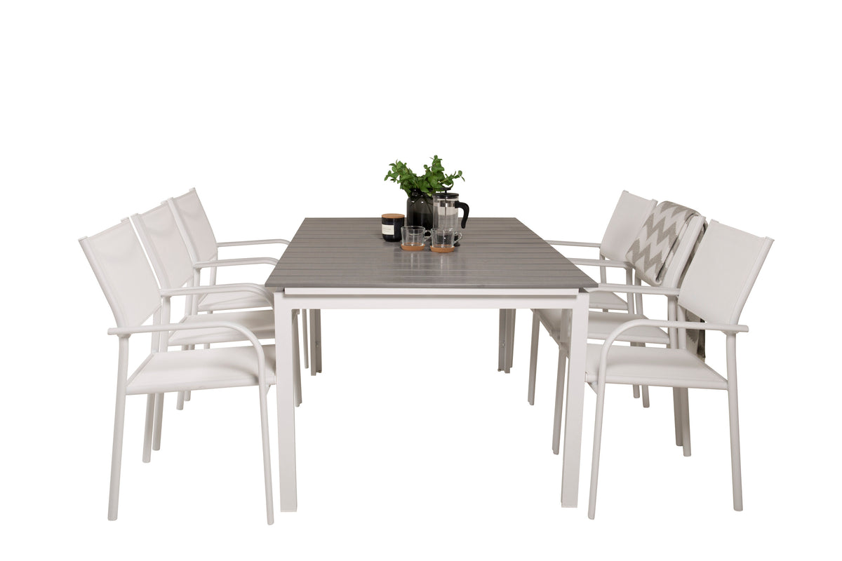 Levels Matbord med Santorini Stolarna – Bord: 75x160x100 Stol: 58x89x56