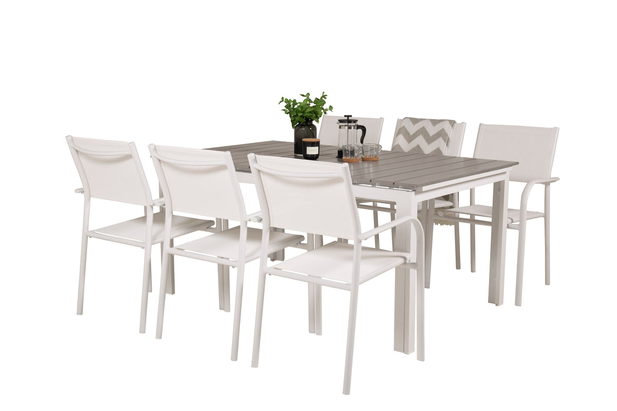 Levels Matbord med Santorini Stolarna – Bord: 75x160x100 Stol: 58x89x56