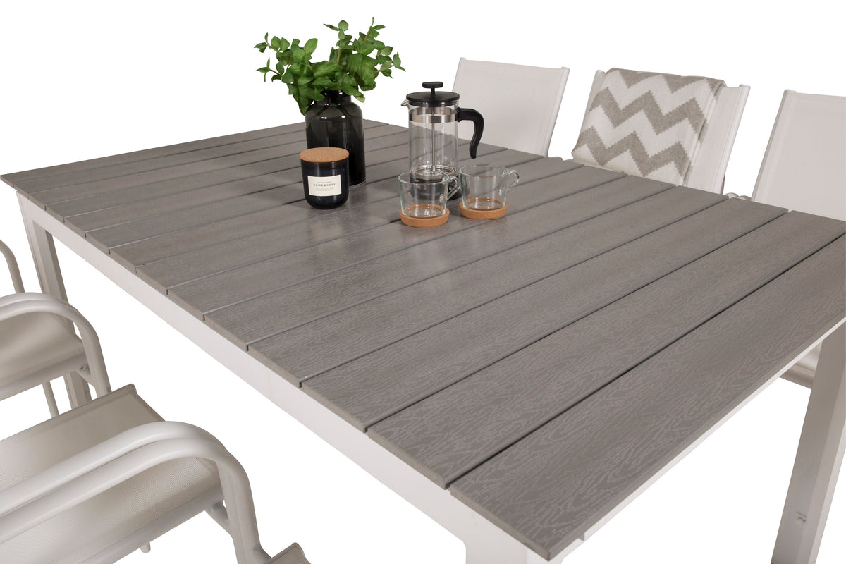 Levels Matbord med Santorini Stolarna – Bord: 75x160x100 Stol: 58x89x56