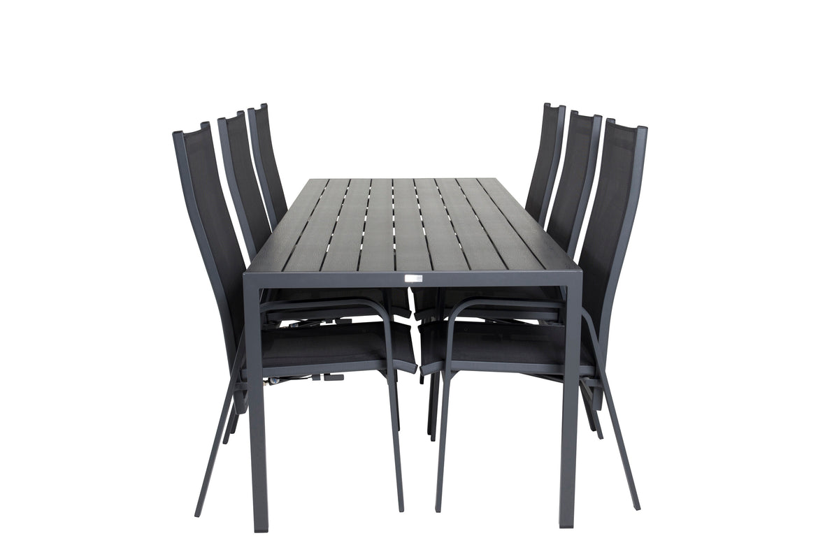 Break Matbord med Copacabana Stolarna – Bord: 74x205x90 Stol: 65x110x56,5