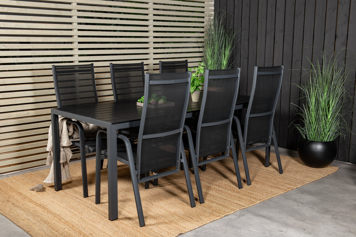 Break Matbord med Copacabana Stolarna – Bord: 74x205x90 Stol: 65x110x56,5
