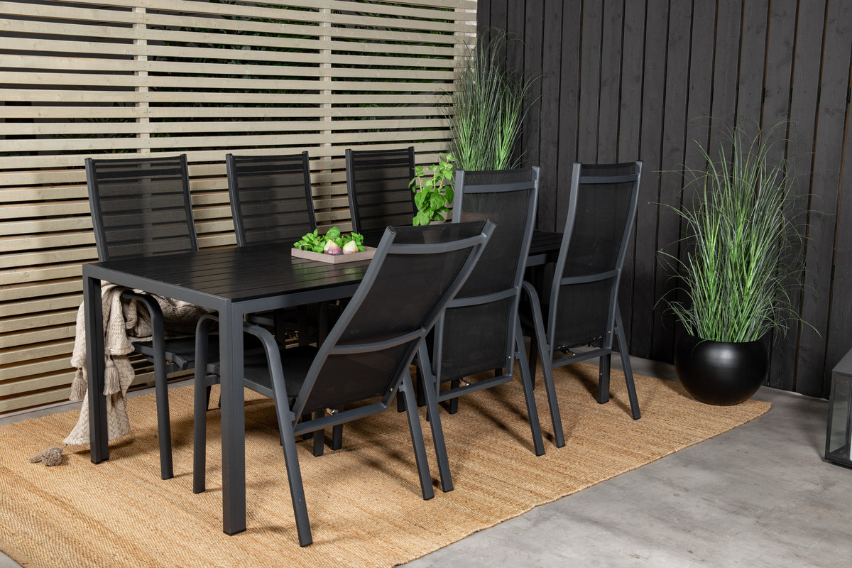 Break Matbord med Copacabana Stolarna – Bord: 74x205x90 Stol: 65x110x56,5