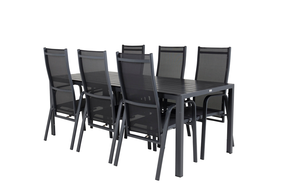 Break Matbord med Copacabana Stolarna – Bord: 74x205x90 Stol: 65x110x56,5