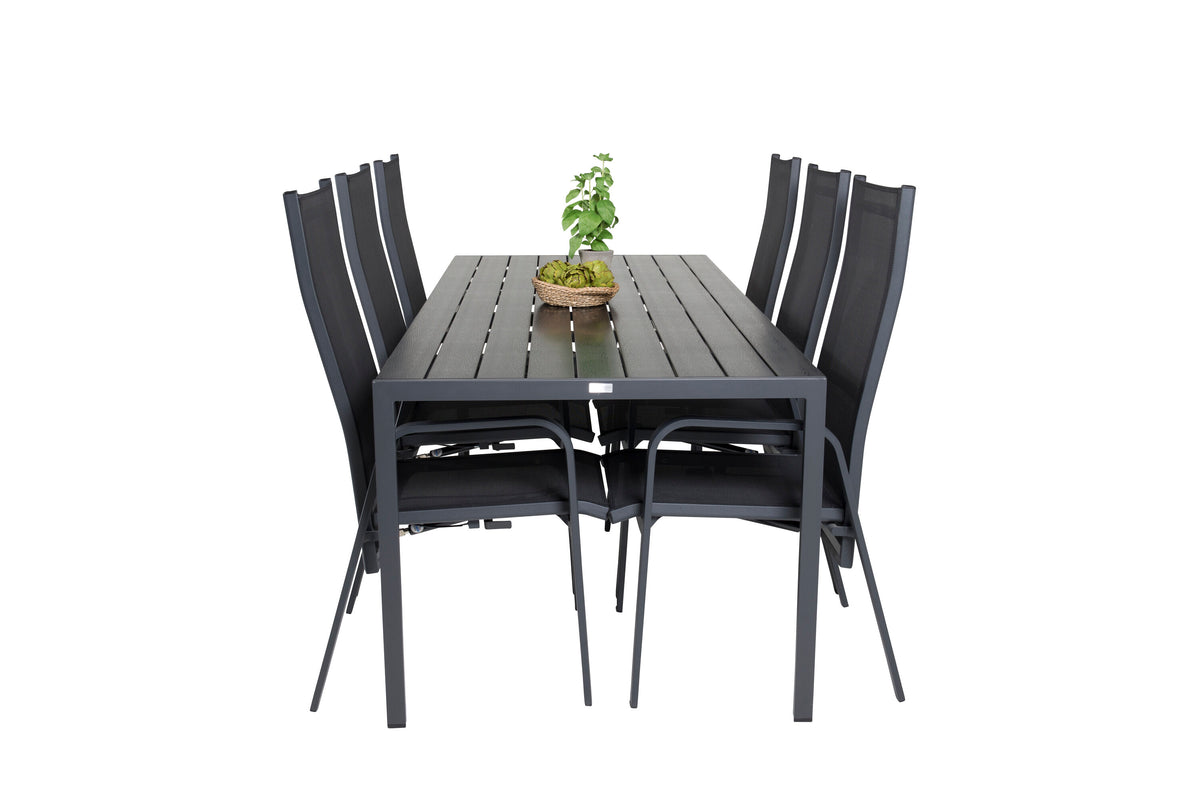 Break Matbord med Copacabana Stolarna – Bord: 74x205x90 Stol: 65x110x56,5
