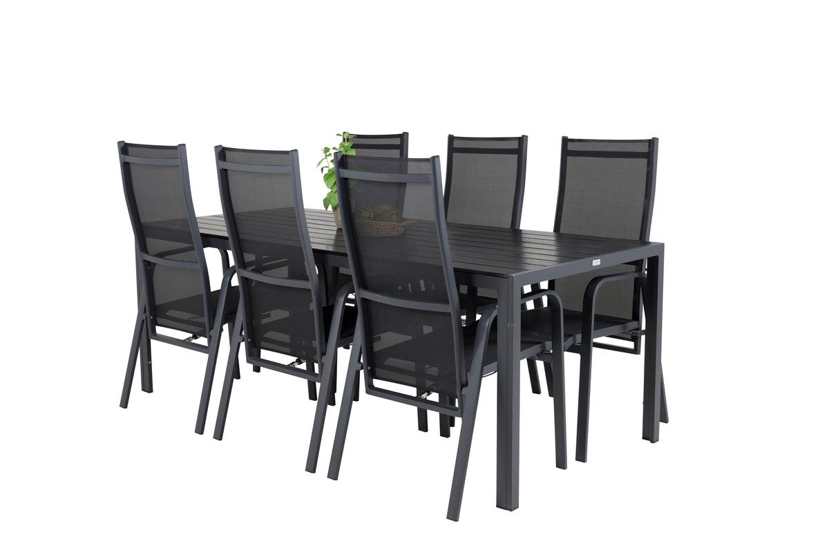 Break Matbord med Copacabana Stolarna – Bord: 74x205x90 Stol: 65x110x56,5