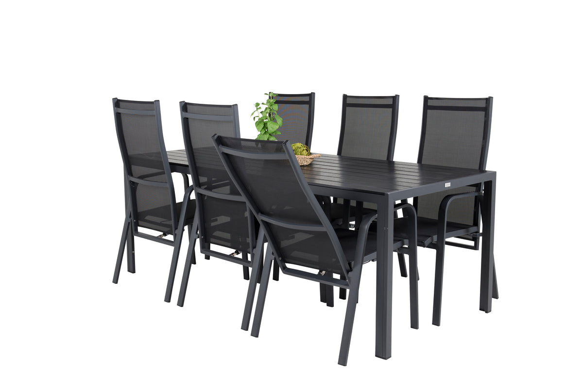 Break Matbord med Copacabana Stolarna – Bord: 74x205x90 Stol: 65x110x56,5