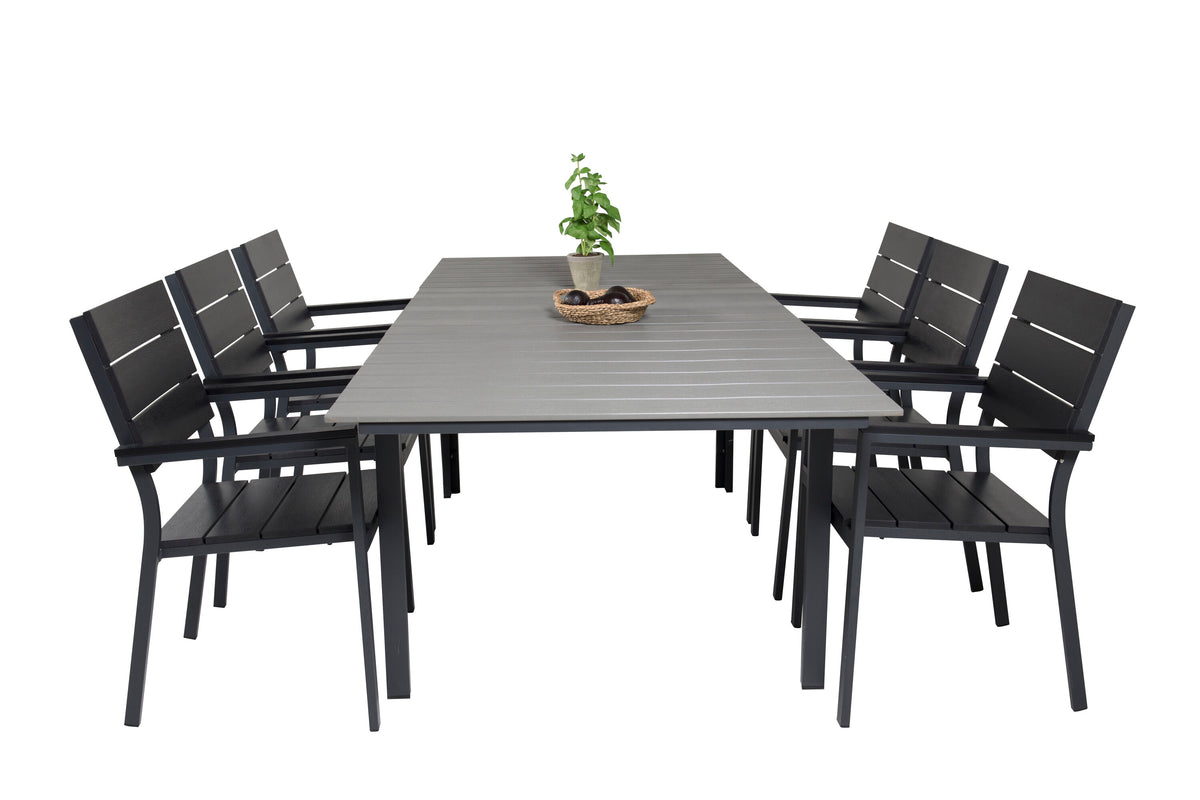 Levels Matbord med Levels Stolarna – Bord: 75x160x100 Stol: 59x89x57