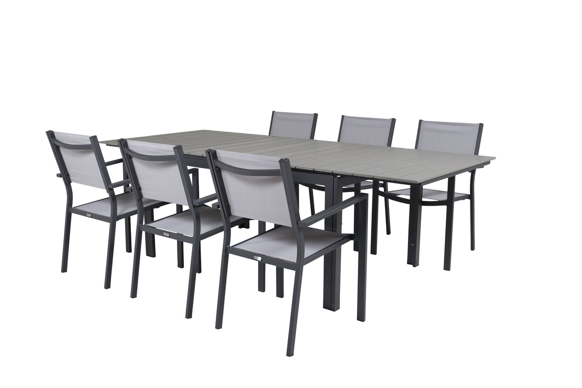 Levels Matbord med Copacabana Stolarna – Bord: 74x160x100 Stol: 56x88x60