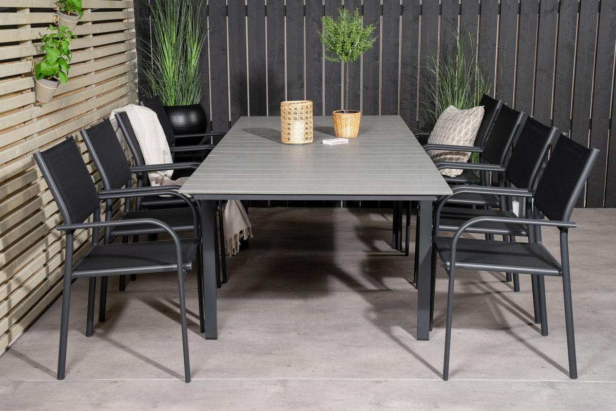 Levels Matbord med Santorini Stolarna – Bord: 75x160x100 Stol: 58x88x56