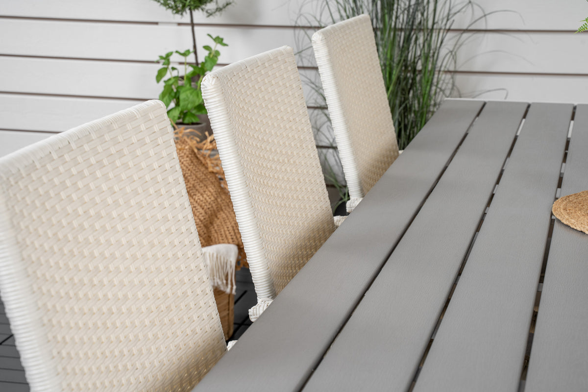 Break Matbord med Anna Stolarna – Bord: 74x205x90 Stol: 62x96x55