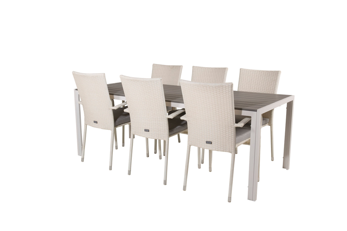 Break Matbord med Anna Stolarna – Bord: 74x205x90 Stol: 62x96x55