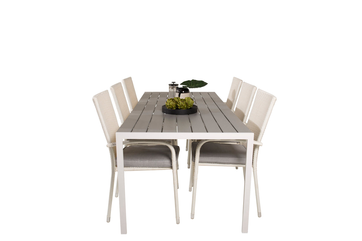 Break Matbord med Anna Stolarna – Bord: 74x205x90 Stol: 62x96x55