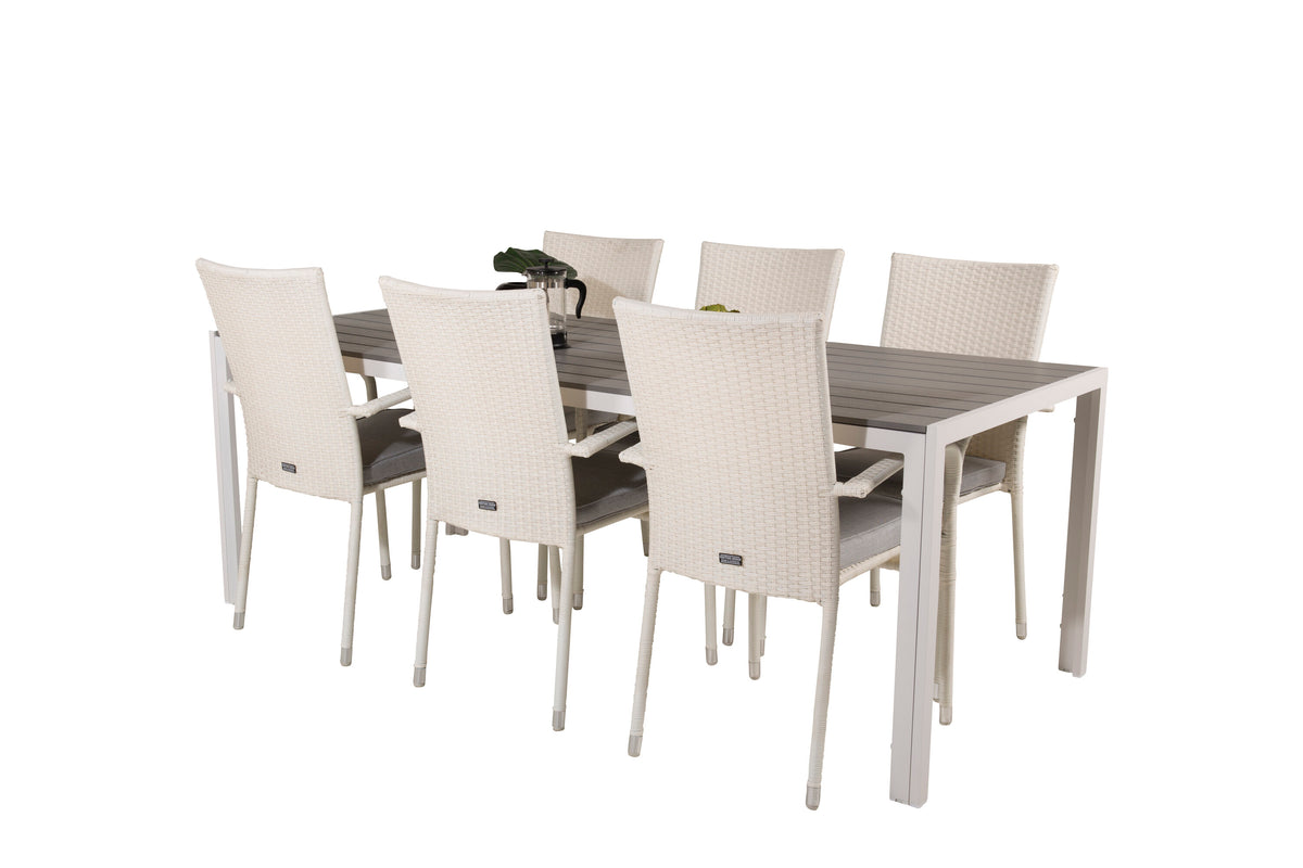 Break Matbord med Anna Stolarna – Bord: 74x205x90 Stol: 62x96x55