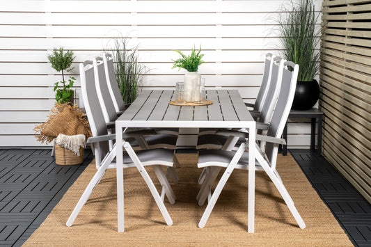 Break Matbord med Albany Stolarna – Bord: 74x205x90 Stol: 73x109x61