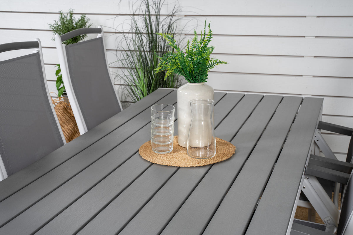 Break Matbord med Albany Stolarna – Bord: 74x205x90 Stol: 73x109x61
