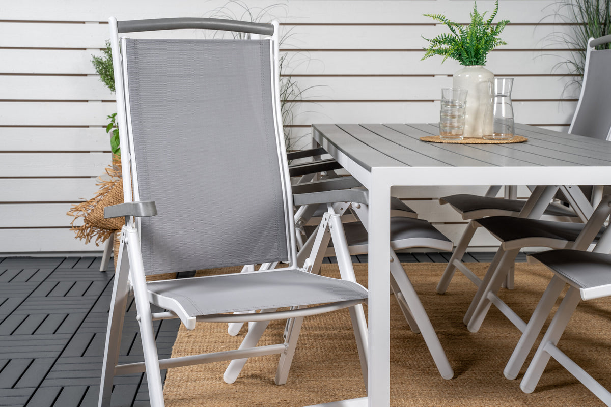 Break Matbord med Albany Stolarna – Bord: 74x205x90 Stol: 73x109x61