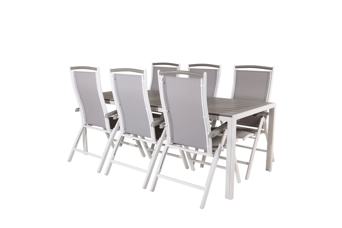Break Matbord med Albany Stolarna – Bord: 74x205x90 Stol: 73x109x61