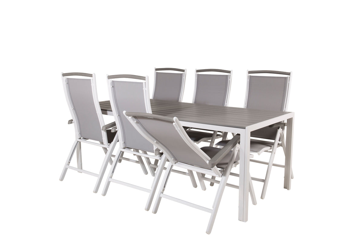 Break Matbord med Albany Stolarna – Bord: 74x205x90 Stol: 73x109x61