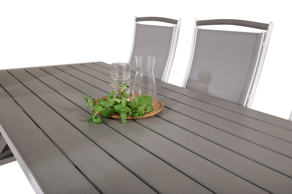 Break Matbord med Albany Stolarna – Bord: 74x205x90 Stol: 73x109x61