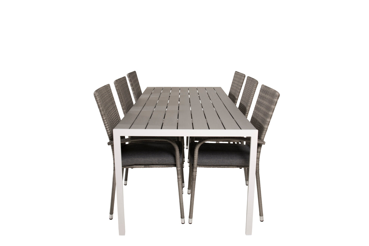 Break Matbord med Anna Stolarna – Bord: 74x205x90 Stol: 62x96x55