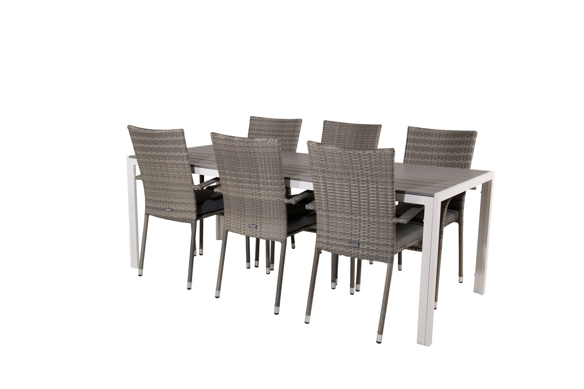 Break Matbord med Anna Stolarna – Bord: 74x205x90 Stol: 62x96x55