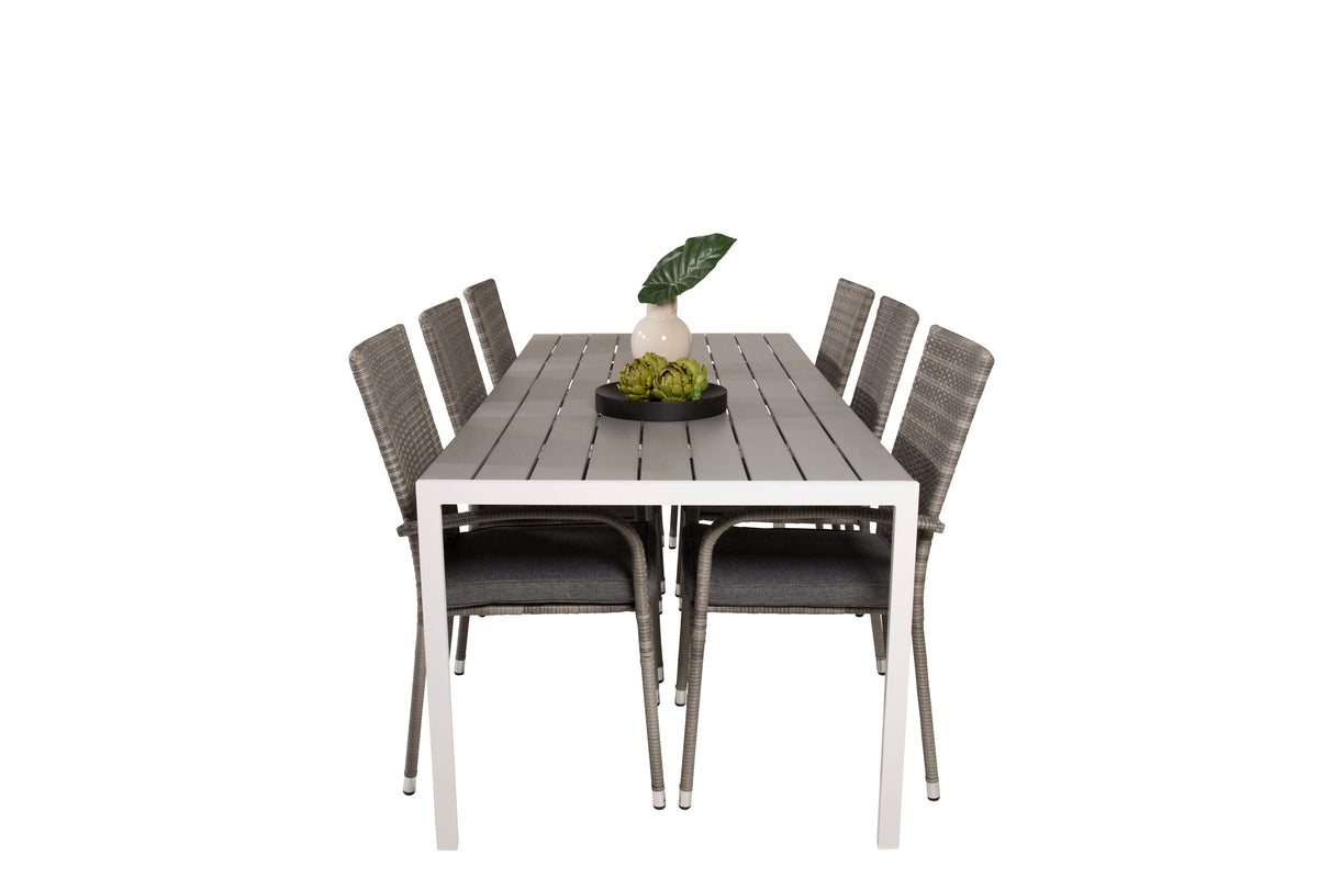 Break Matbord med Anna Stolarna – Bord: 74x205x90 Stol: 62x96x55