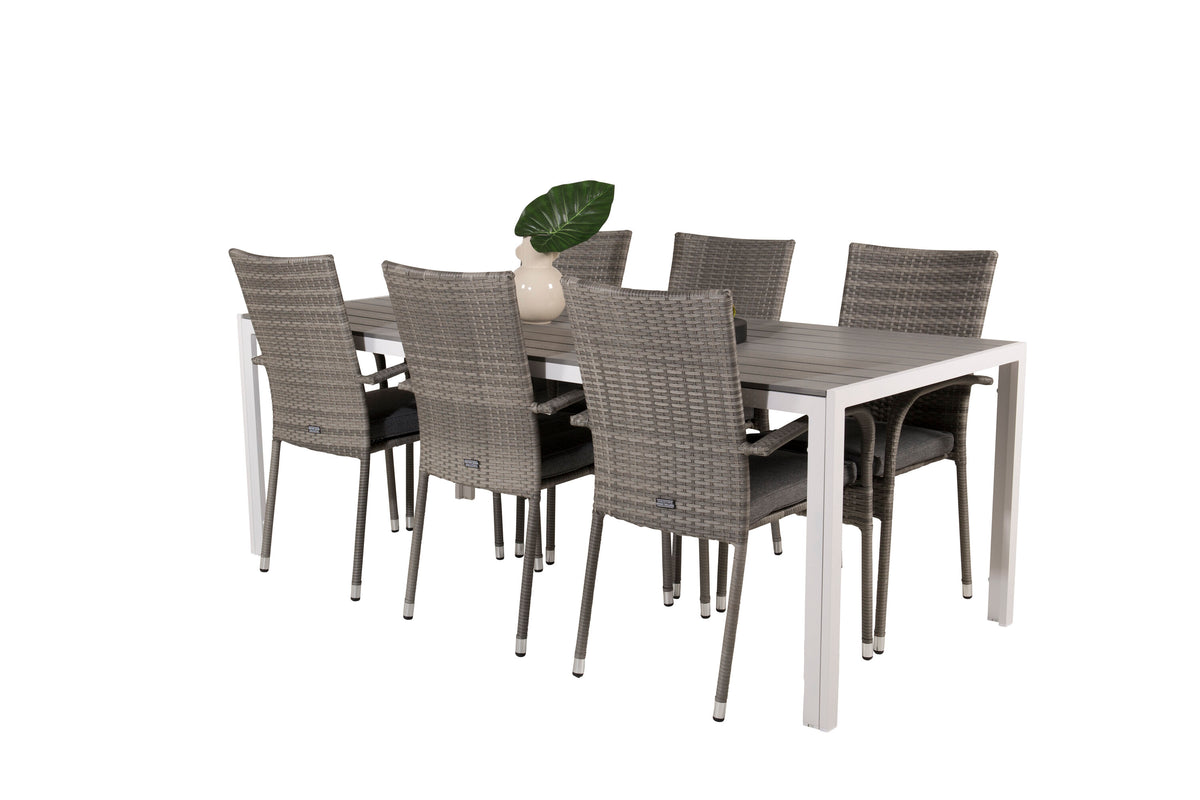 Break Matbord med Anna Stolarna – Bord: 74x205x90 Stol: 62x96x55