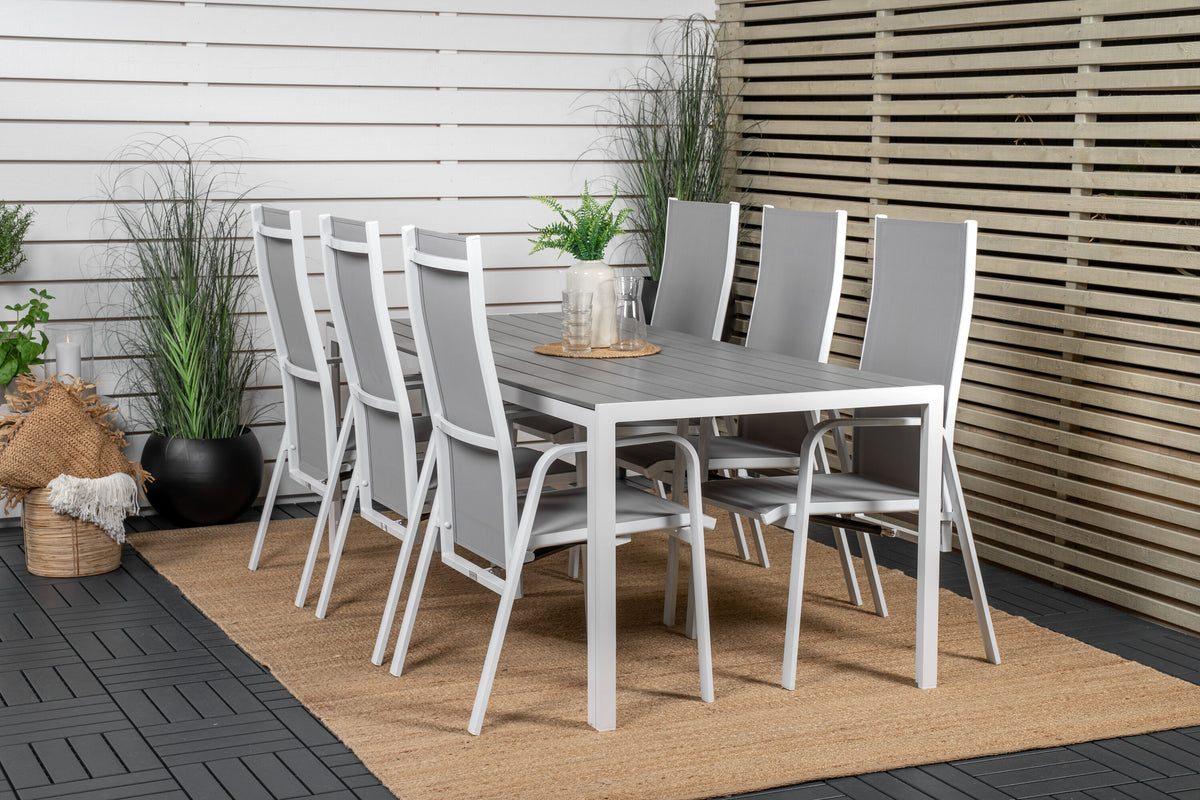 Break Matbord med Copacabana Stolarna – Bord: 74x205x90 Stol: 65x110x56,5