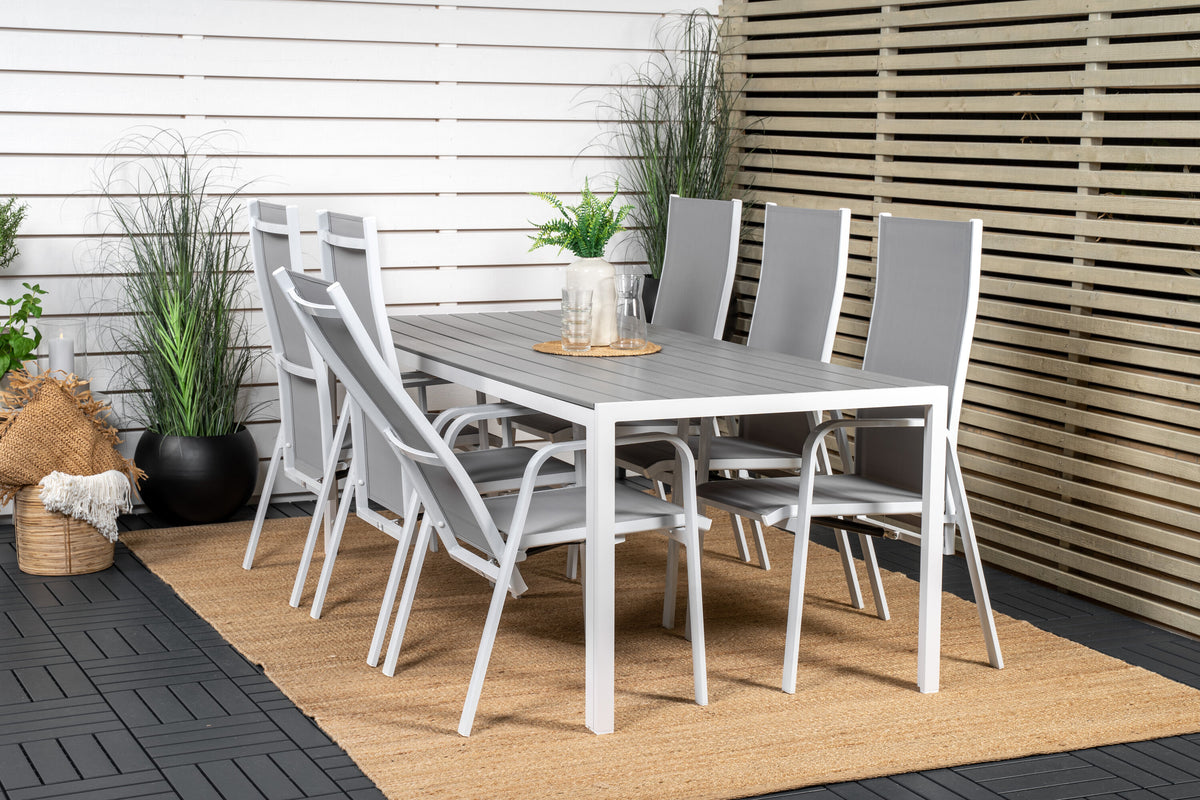 Break Matbord med Copacabana Stolarna – Bord: 74x205x90 Stol: 65x110x56,5