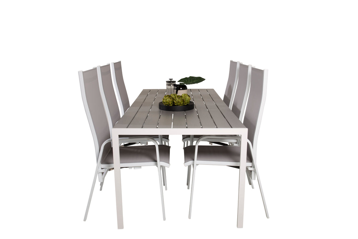 Break Matbord med Copacabana Stolarna – Bord: 74x205x90 Stol: 65x110x56,5