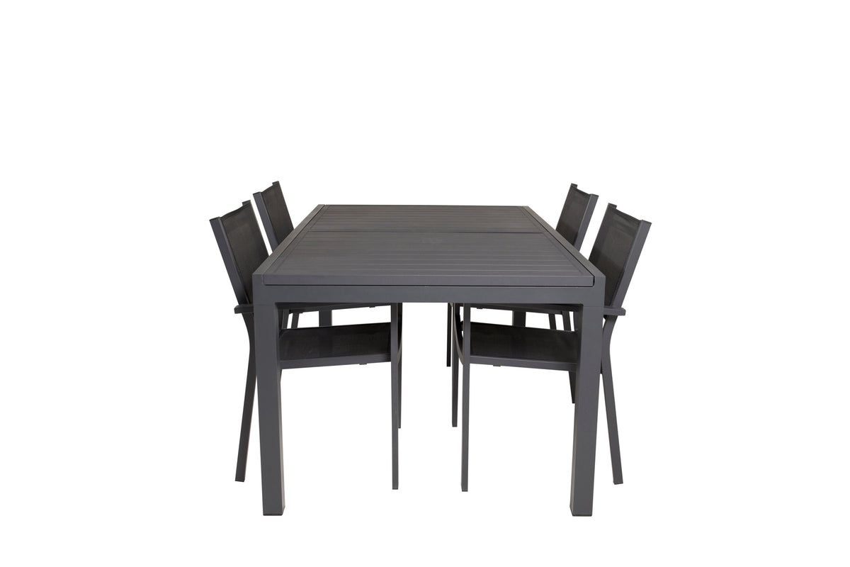 Marbella Matbord med Copacabana Stolarna – Bord: 75x240x100 Stol: 60,5x88x56,5