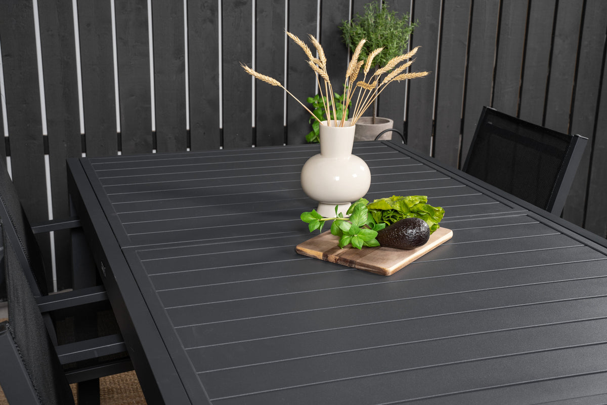 Marbella Matbord med Copacabana Stolarna – Bord: 75x240x100 Stol: 60,5x88x56,5