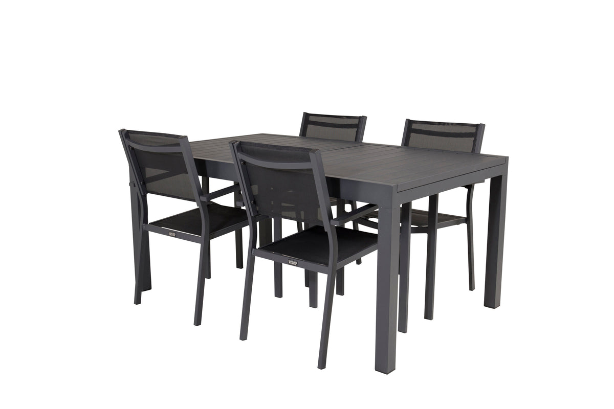 Marbella Matbord med Copacabana Stolarna – Bord: 75x240x100 Stol: 60,5x88x56,5