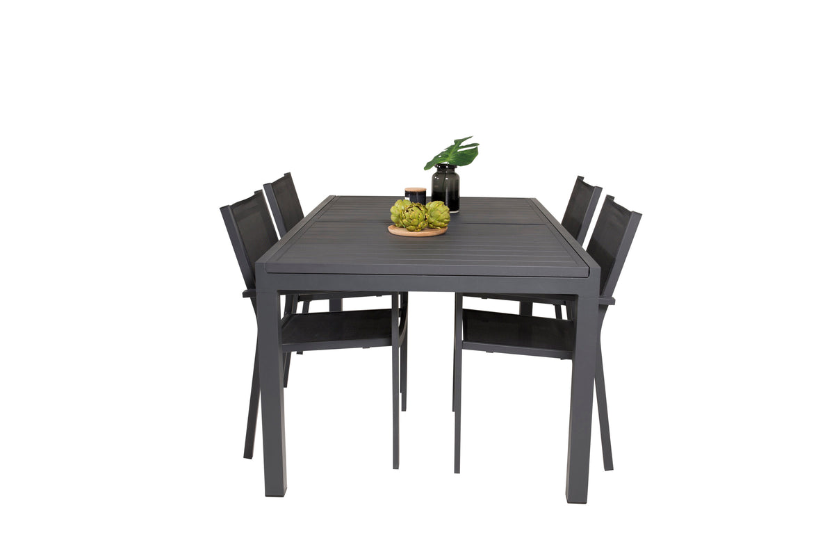 Marbella Matbord med Copacabana Stolarna – Bord: 75x240x100 Stol: 60,5x88x56,5