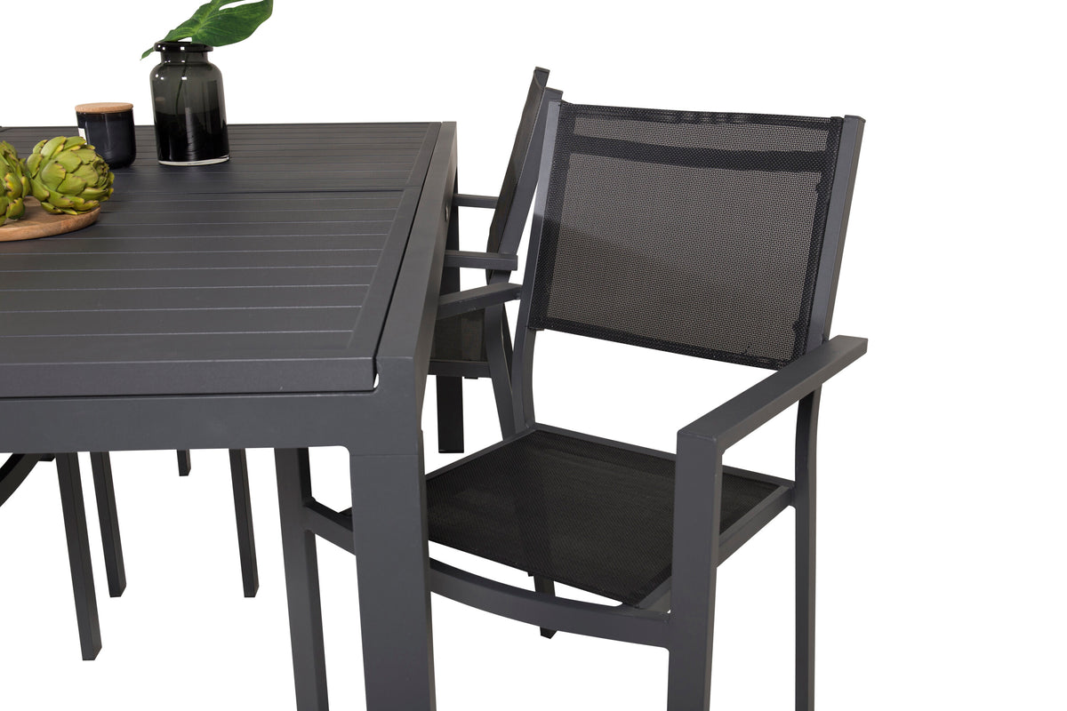Marbella Matbord med Copacabana Stolarna – Bord: 75x240x100 Stol: 60,5x88x56,5