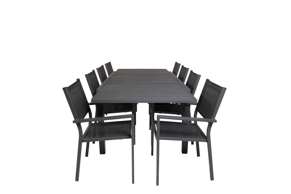 Marbella Matbord med Copacabana Stolarna – Bord: 75x240x100 Stol: 60,5x88x56,5