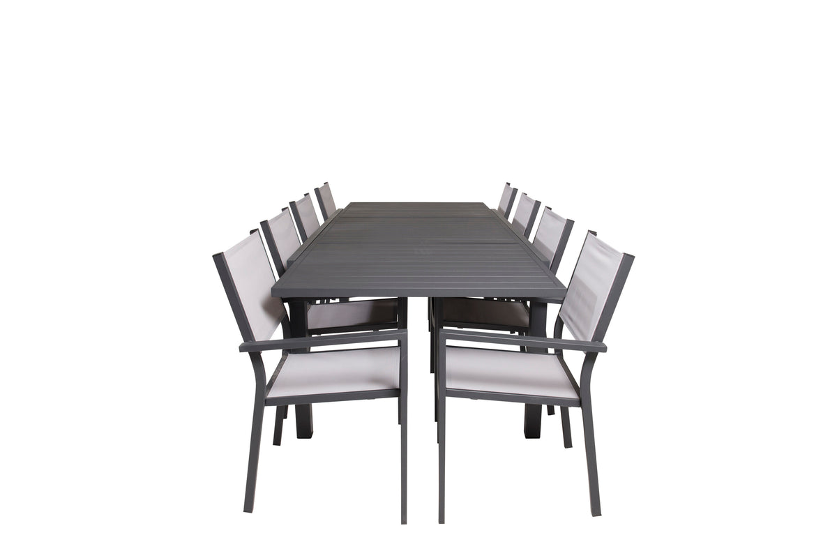 Marbella Matbord med Copacabana Stolarna – Bord: 75x240x100 Stol: 60,5x88x56,5