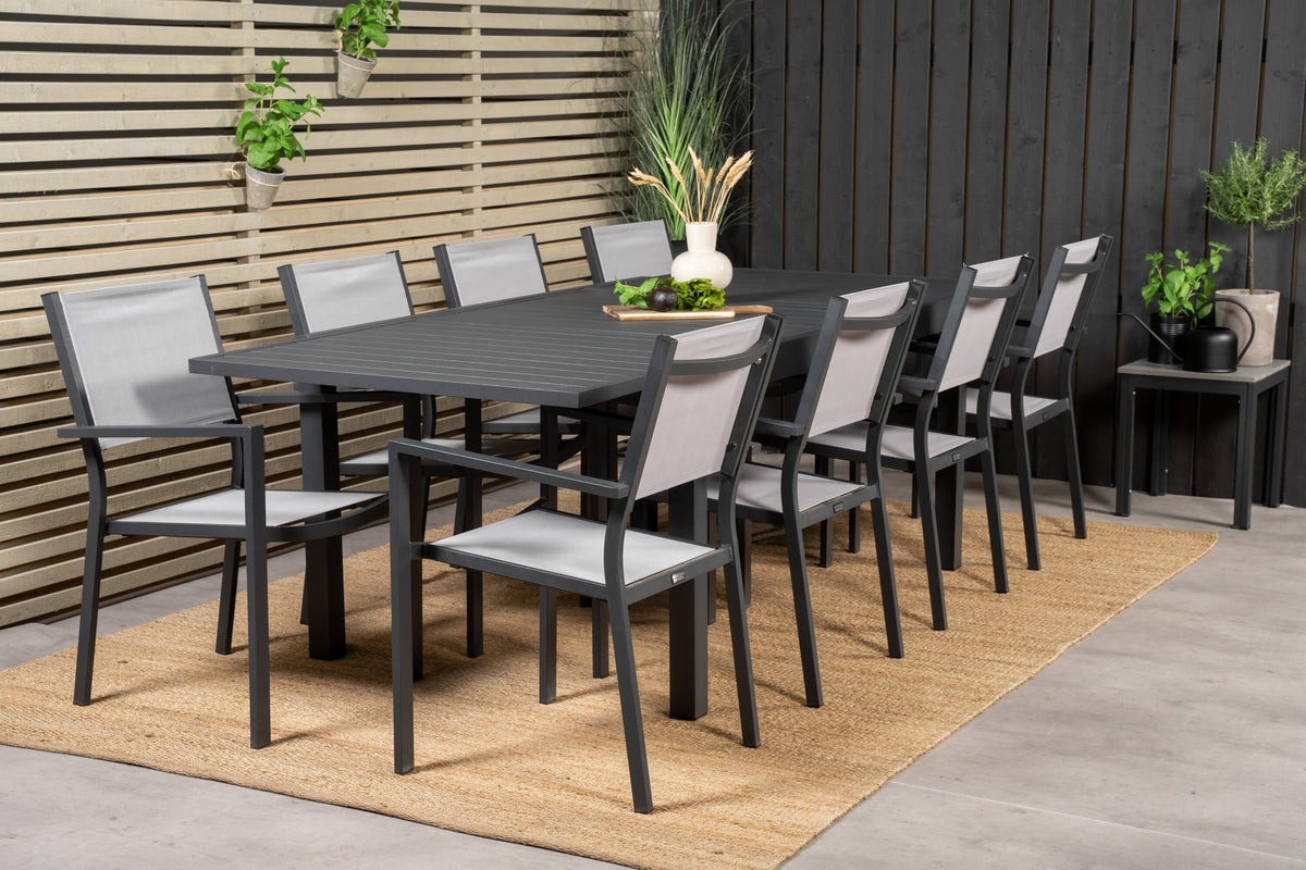 Marbella Matbord med Copacabana Stolarna – Bord: 75x240x100 Stol: 60,5x88x56,5