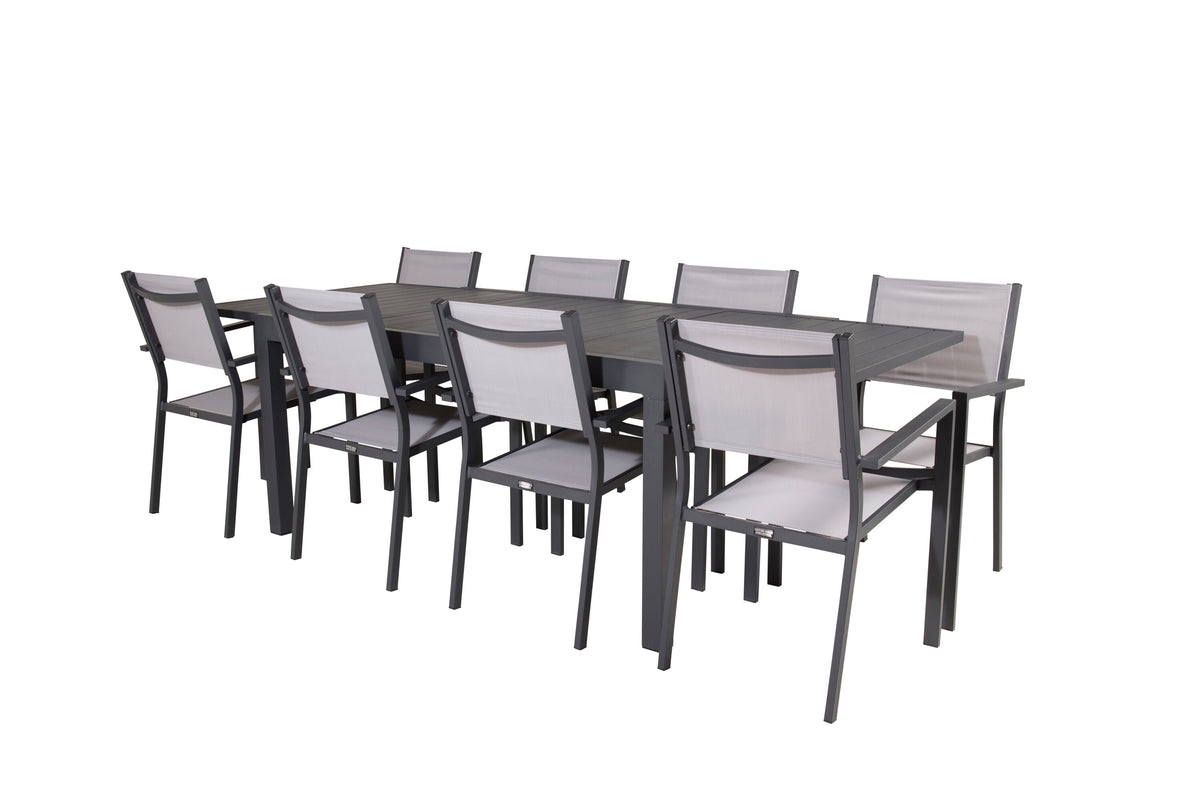 Marbella Matbord med Copacabana Stolarna – Bord: 75x240x100 Stol: 60,5x88x56,5