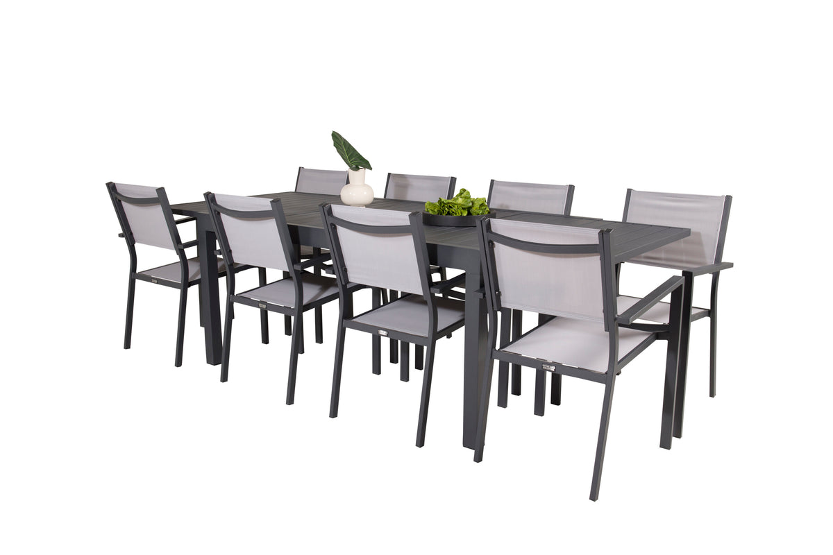Marbella Matbord med Copacabana Stolarna – Bord: 75x240x100 Stol: 60,5x88x56,5