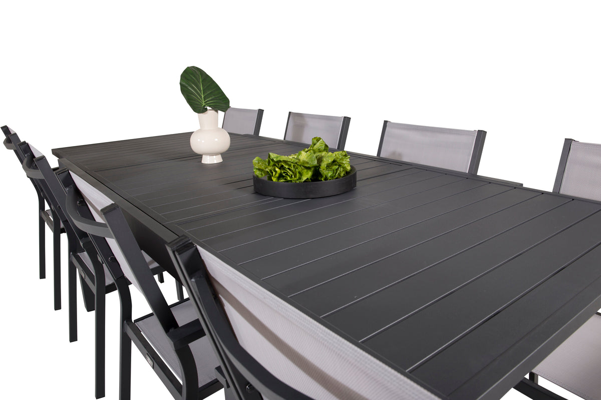 Marbella Matbord med Copacabana Stolarna – Bord: 75x240x100 Stol: 60,5x88x56,5