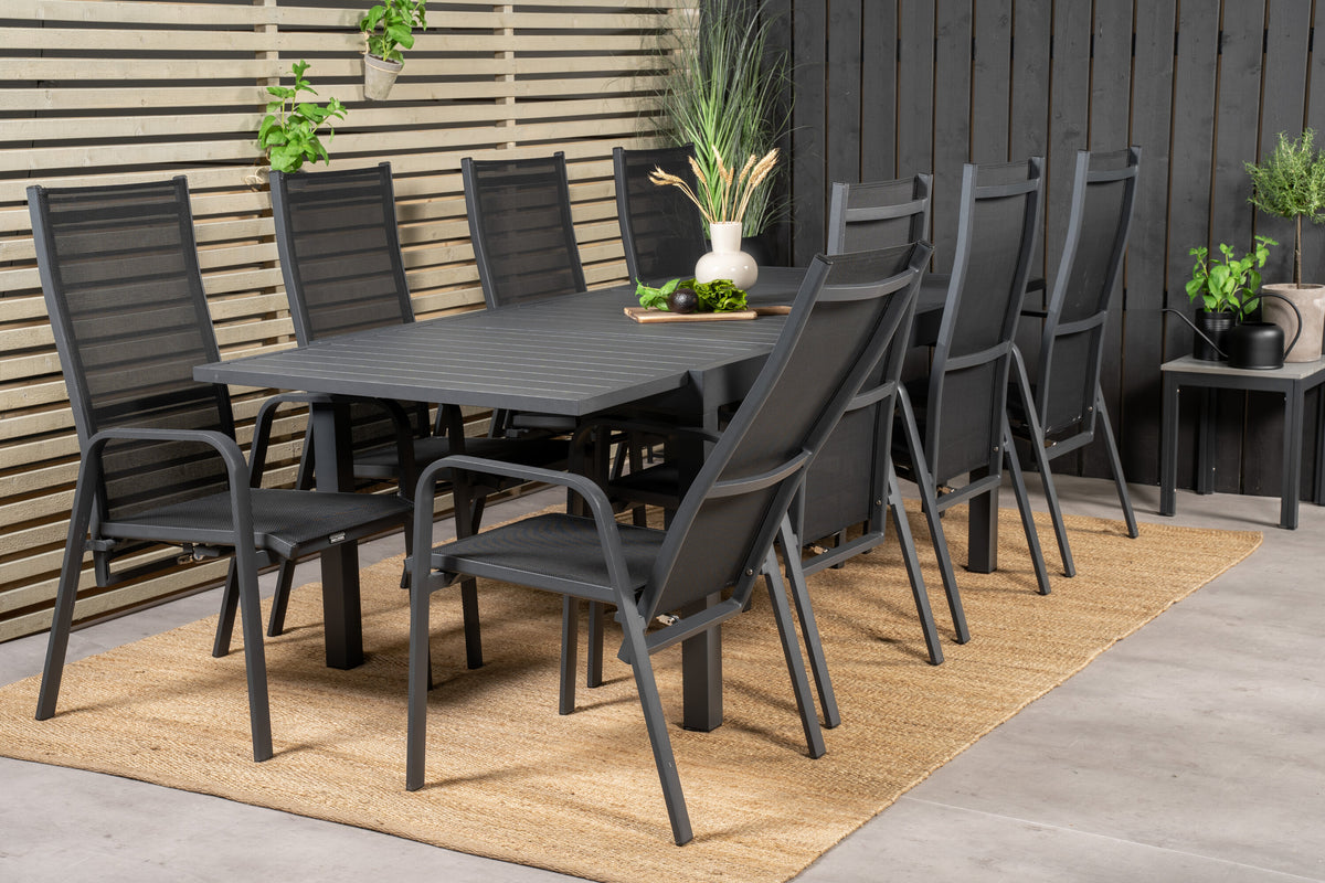 Marbella Matbord med Copacabana Stolarna – Bord: 75x240x100 Stol: 65x110x56,5