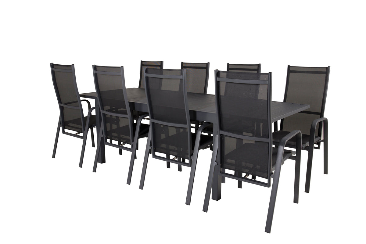 Marbella Matbord med Copacabana Stolarna – Bord: 75x240x100 Stol: 65x110x56,5