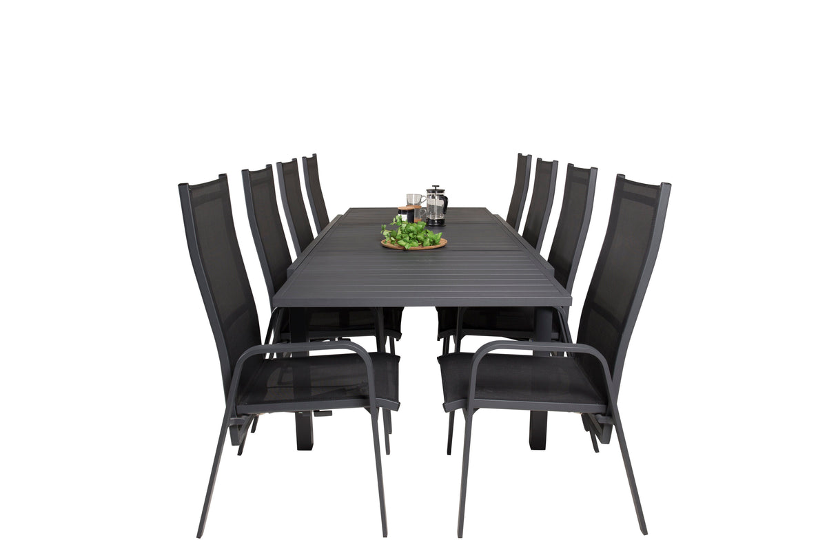 Marbella Matbord med Copacabana Stolarna – Bord: 75x240x100 Stol: 65x110x56,5