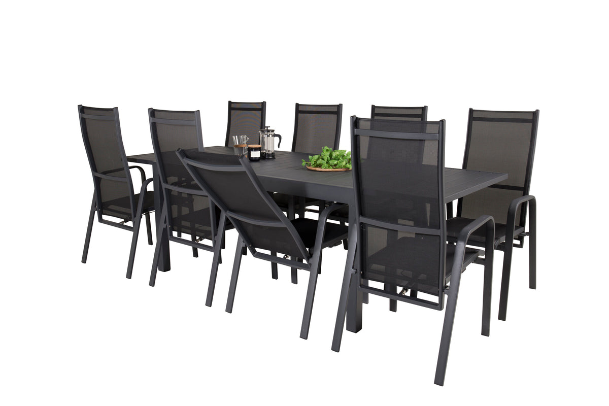 Marbella Matbord med Copacabana Stolarna – Bord: 75x240x100 Stol: 65x110x56,5