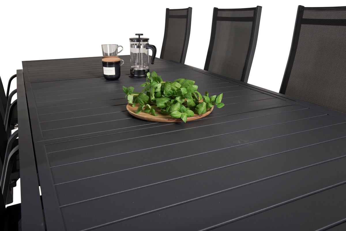 Marbella Matbord med Copacabana Stolarna – Bord: 75x240x100 Stol: 65x110x56,5