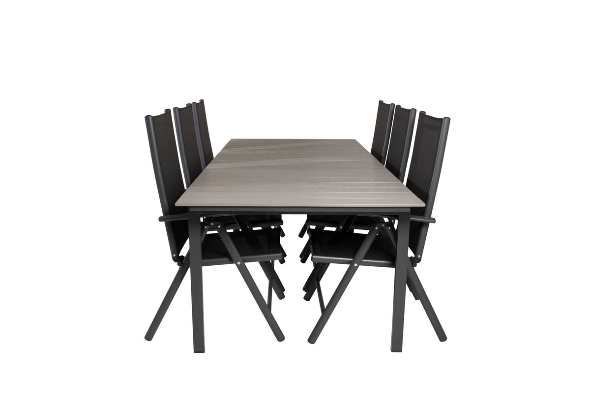 Levels Matbord med Break Stolarna – Bord: 75x224x100 Stol: 62x107,5x55